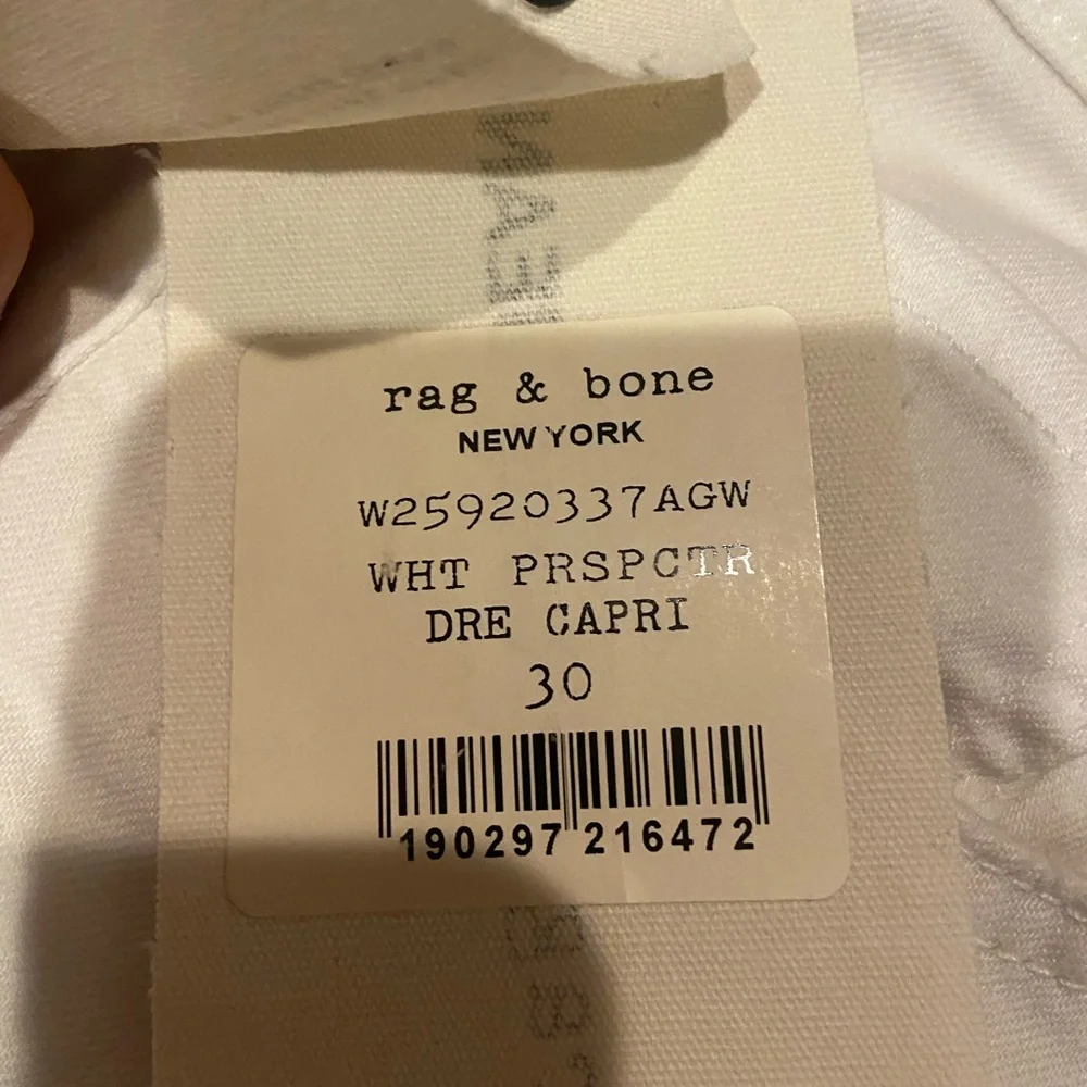 NWT! Rag & Bone Dre Capri whites jeanss Sz 30 - Picture 6 of 6